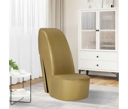 Kõrge Kontsa Kujuga Tool, Kuldne, Kunstnahk