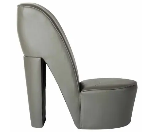 Aukštakulnio Formos Kėdė, Pilkos Spalvos, Dirbtinė Oda