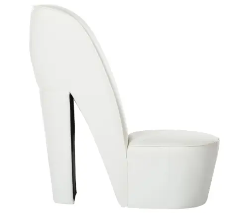 Krēsls, Augstpapēžu Kurpes Dizains, Balta Mākslīgā Āda Vidaxl