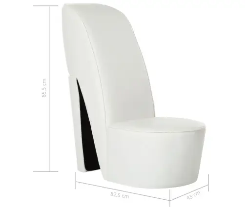 Krēsls, Augstpapēžu Kurpes Dizains, Balta Mākslīgā Āda Vidaxl