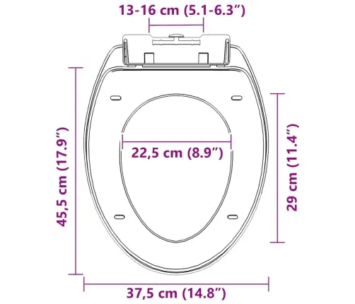 Tualetes Poda Sēdeklis, Lēnās Aizvēršanas Funkcija, Melns Vidaxl