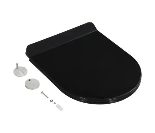 Klozeto Sėdynė Su Soft-Close Mechanizmu, Juoda Klozeto Sėdynė Su Soft-Close Mechanizmu, Juoda