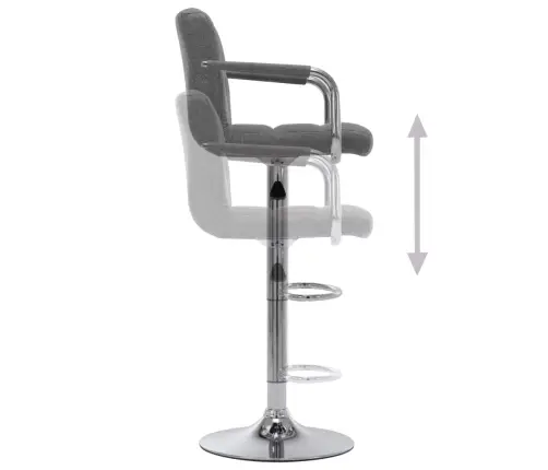 Baro Kėdės, 2 Vnt., Šviesiai Pilkos Spalvos, Audinys