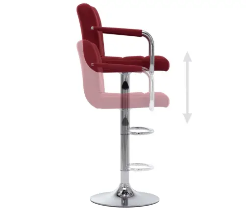 Bāra Krēsli, 2 Gab., Vīnsarkans Audums Vidaxl