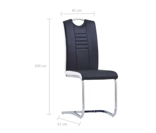 Konsoles Virtuves Krēsli, 4 Gab., Melna Mākslīgā Āda Vidaxl Konsoles Virtuves Krēsli, 4 Gab., Melna Mākslīgā Āda Vidaxl