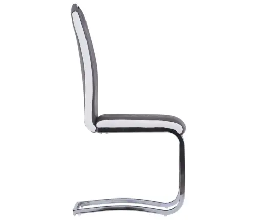 Gembinės Valgomojo Kėdės, 2 Vnt., Pilkos, Dirbtinė Oda