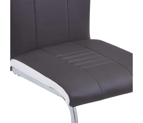 Gembinės Valgomojo Kėdės, 2 Vnt., Pilkos, Dirbtinė Oda