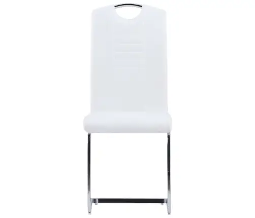 Gembinės Valgomojo Kėdės, 4Vnt., Baltos, Dirbtinė Oda