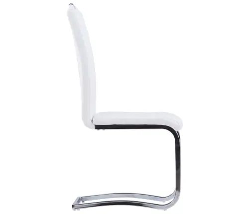 Gembinės Valgomojo Kėdės, 4Vnt., Baltos, Dirbtinė Oda