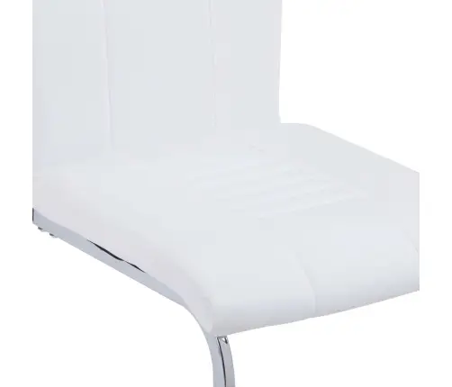 Gembinės Valgomojo Kėdės, 4Vnt., Baltos, Dirbtinė Oda