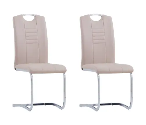 Gembinės Valgomojo Kėdės, 2 Vnt., Kapučino, Dirbtinė Oda