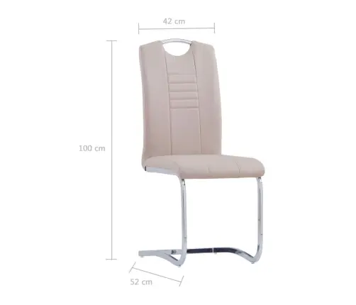 Gembinės Valgomojo Kėdės, 2 Vnt., Kapučino, Dirbtinė Oda