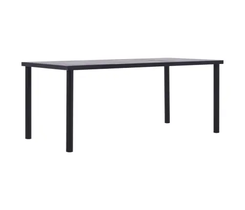 Söögilaud, Must Ja Betoonhall, 200 X 100 X 75 cm Mdf