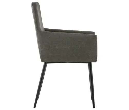 Virtuves Krēsli Ar Roku Balstiem, 2 Gab., Pelēkbrūns Audums Vidaxl