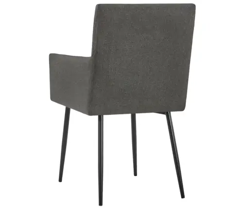 Virtuves Krēsli Ar Roku Balstiem, 2 Gab., Pelēkbrūns Audums Vidaxl