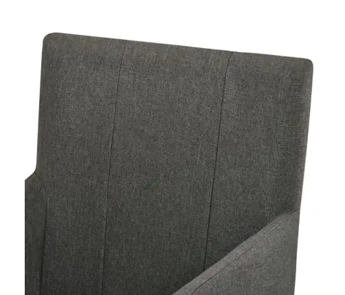 Virtuves Krēsli Ar Roku Balstiem, 2 Gab., Pelēkbrūns Audums Vidaxl