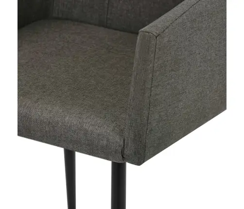 Virtuves Krēsli Ar Roku Balstiem, 2 Gab., Pelēkbrūns Audums Vidaxl