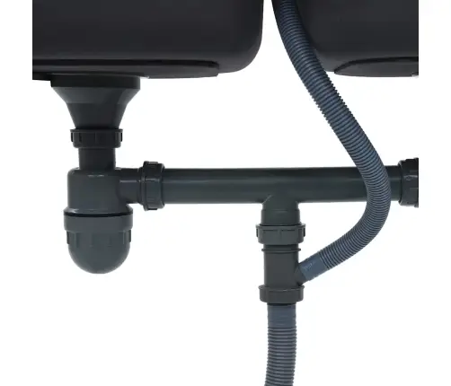 Virtuvinė Plautuvė Su 2 Dubenimis, Sieteliu Ir Sifonu, Plienas