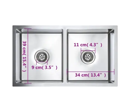 Virtuves Izlietne, Nerūsējošs Tērauds Vidaxl