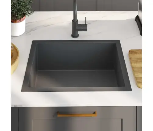 Virtuves Izlietne, Nerūsējošs Tērauds, Melna Vidaxl