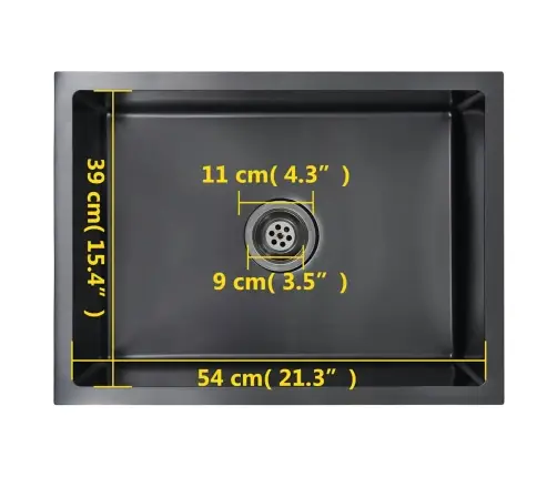 Virtuves Izlietne, Nerūsējošs Tērauds, Melna Vidaxl