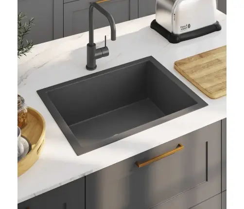 Virtuves Izlietne, Nerūsējošs Tērauds, Melna Vidaxl