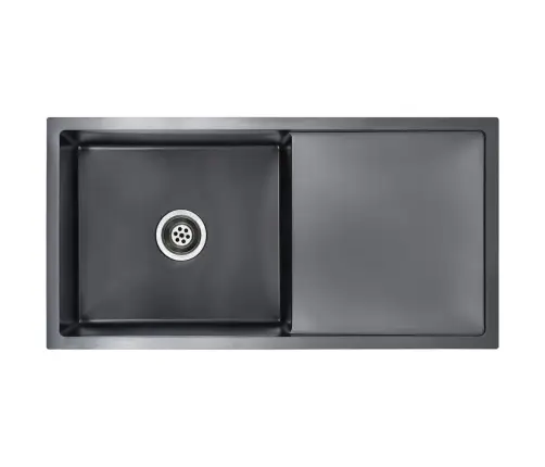 Virtuves Izlietne, Nerūsējošs Tērauds, Melna Vidaxl