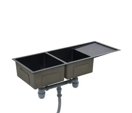 Virtuves Izlietne, Nerūsējošs Tērauds, Melna Vidaxl