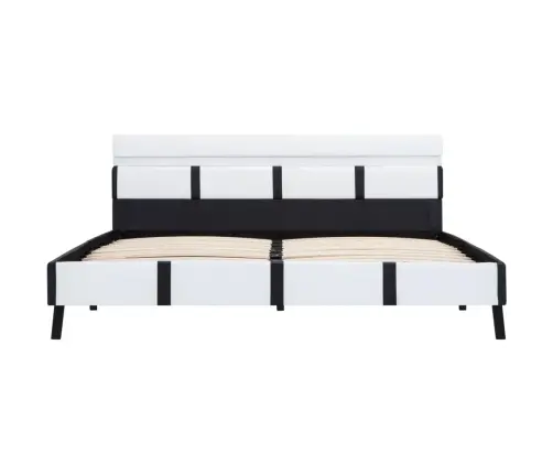 Voodiraam Lediga, Valge, Kunstnahast, 120 X 200 Cm