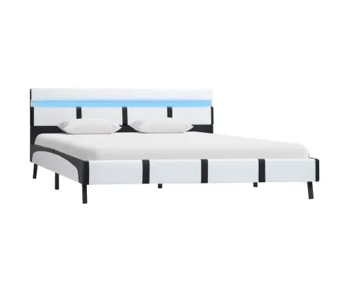 Lovos Rėmas Su Led, Baltos Sp., 140X200cm Dirbtinė Oda