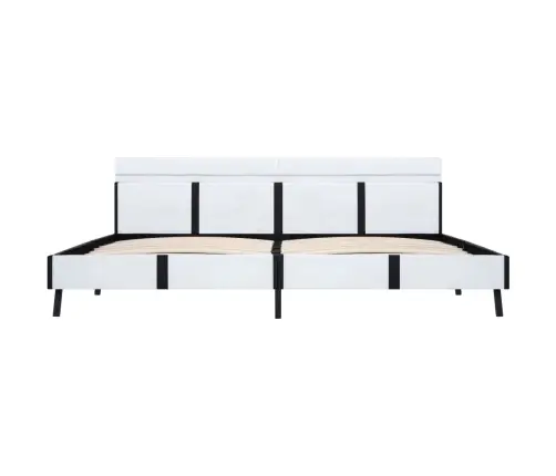 Gultas Rāmis Ar Led, Balta Mākslīgā Āda, 180X200 Cm Vidaxl