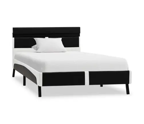 Gultas Rāmis Ar Led, Melna Mākslīgā Āda, 90X200 Cm Vidaxl