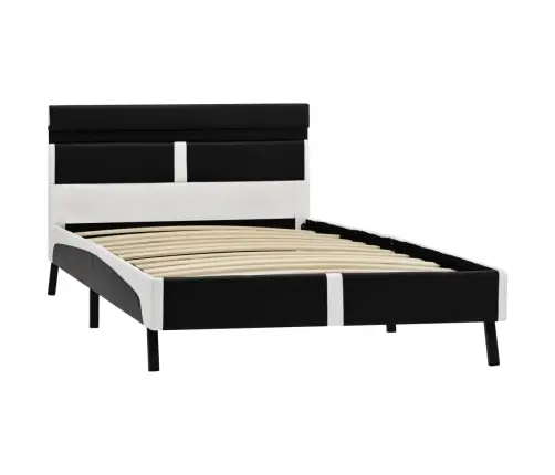 Gultas Rāmis Ar Led, Melna Mākslīgā Āda, 90X200 Cm Vidaxl