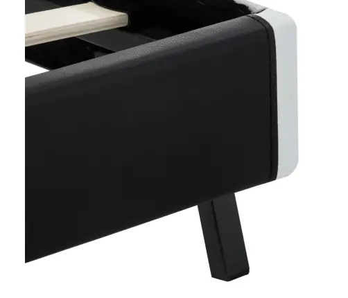 Gultas Rāmis Ar Led, Melna Mākslīgā Āda, 120X200 Cm Vidaxl