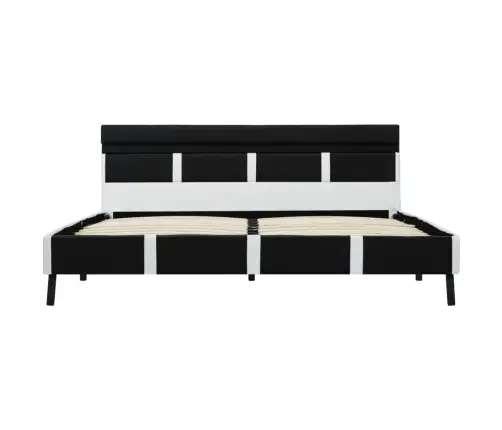 Lovos Rėmas Su Led, Juodos Spalvos, 140X200cm Dirbtinė Oda