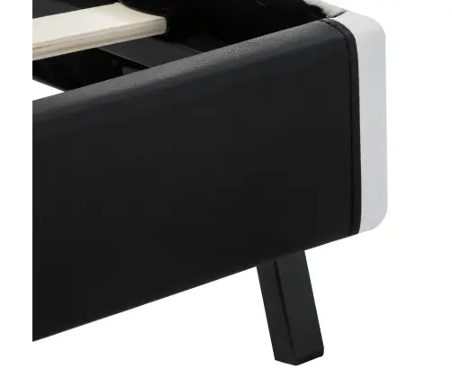 Lovos Rėmas Su Led, Juodos Spalvos, 140X200cm Dirbtinė Oda