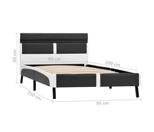 Lovos Rėmas Su Led, Pilkos Spalvos, 90X200 cm Dirbtinė Oda