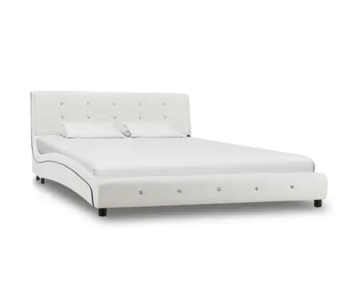 Gultas Rāmis, 140X200 Cm, Balta Mākslīgā Āda Vidaxl