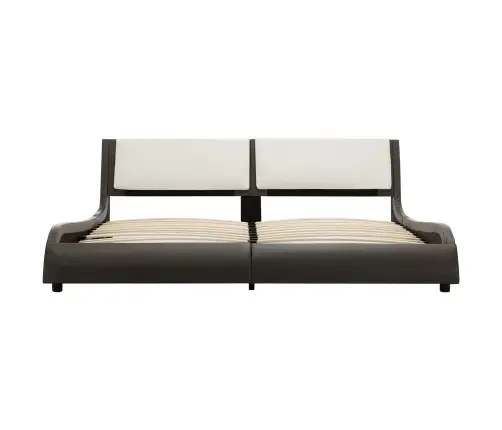 Lovos Rėmas Pilka Ir Balta 160 X 200 Cm Dirbtinė Oda