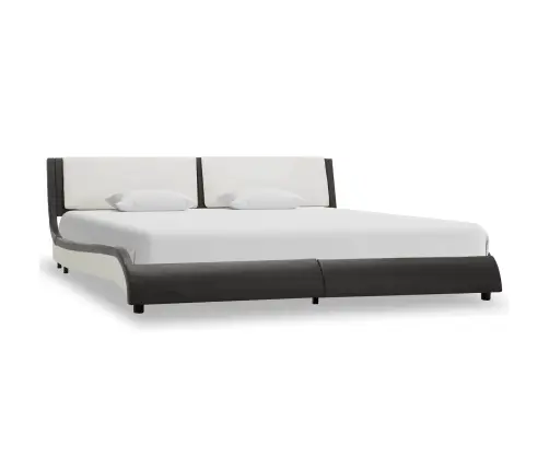 Lovos Rėmas Pilka Ir Balta 160 X 200 Cm Dirbtinė Oda