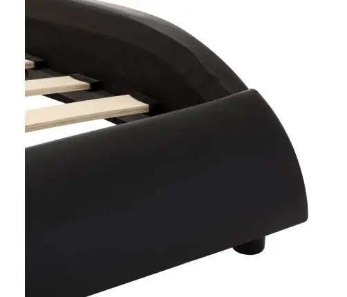 Lovos Rėmas Su Led, Juoda Ir Balta, 180X200cm Dirbtinė Oda