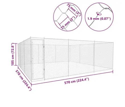 Koeraaedik, Tsingitud Teras, 570X570X185 Cm