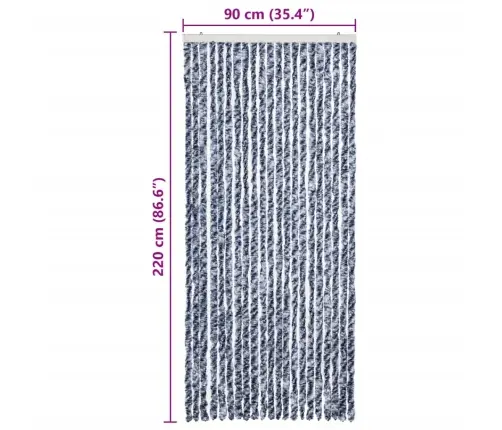 Putukakardin Sinine, Valge Ja Hõbedane 90 X 220 Cm Šenill