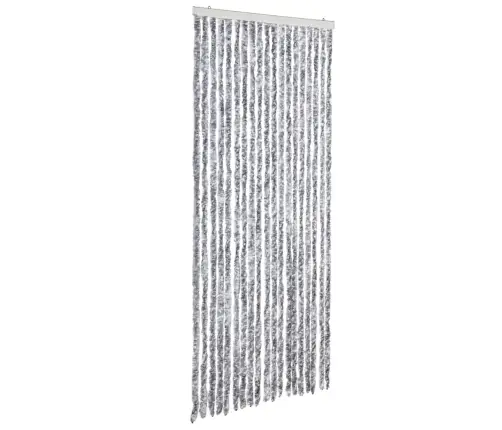 Kukaiņu Aizkars, 56X185 Cm, Balts Un Pelēks Šenils Vidaxl