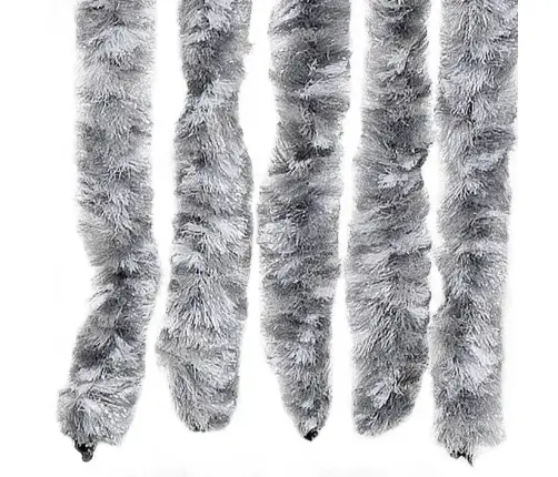 Kukaiņu Aizkars, 56X185 Cm, Balts Un Pelēks Šenils Vidaxl