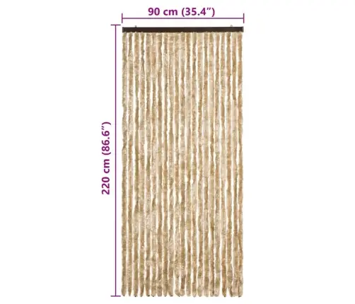 Kukaiņu Aizkars, 90X220Cm, Bēšs Šenils Vidaxl