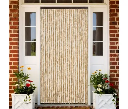 Kukaiņu Aizkars, 100X220 Cm, Bēšs Šenils Vidaxl