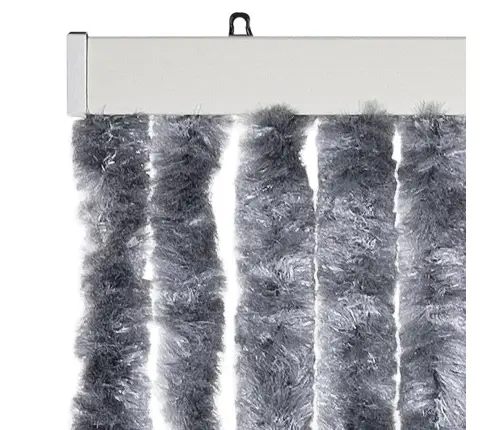 Kukaiņu Aizkars, 90X220 Cm, Sudraba Krāsas Šenils Vidaxl