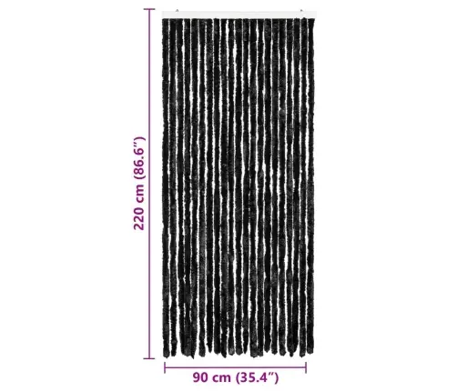 Kukaiņu Aizkars, 90X220Cm, Antracītpelēks Šenils Vidaxl
