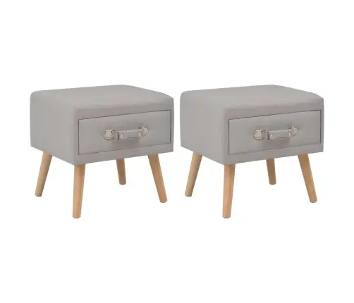 Naktsskapīši, 2 Gab., 40X35X40 Cm, Pelēks Audums Vidaxl